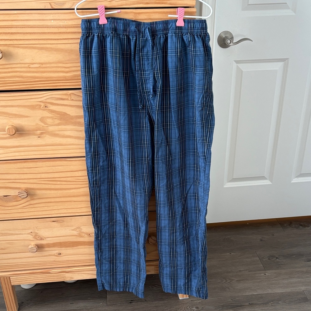 Blue Plaid Men's Nautica Poplin Pajama Pant